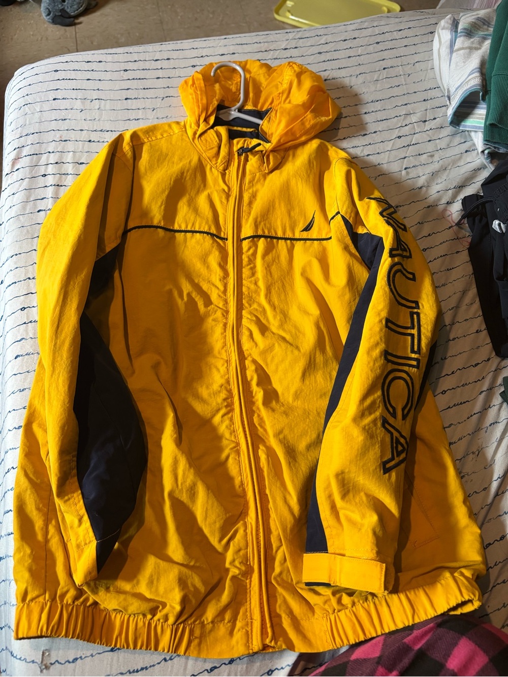 Nautica Boys Yellow Hooded Windbreaker Jacket